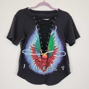 Journey lace up graphic band tee size XS